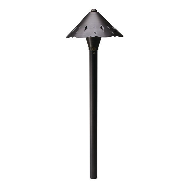 AREA LIGHT, SOLID BRASS, G4 JC BI-PIN 12V/35W MAX, ANTIQUE BRONZE, 3 FT. CABLE & NON-METALLIC SPIKE, Westgate, Mfr#: LA-118-BZ